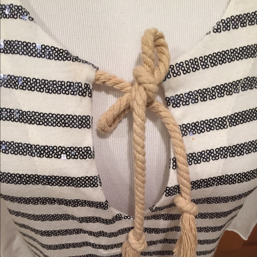 Anthropologie Charlotte Navy/White Striped Tunic - Picture 2 of 8
